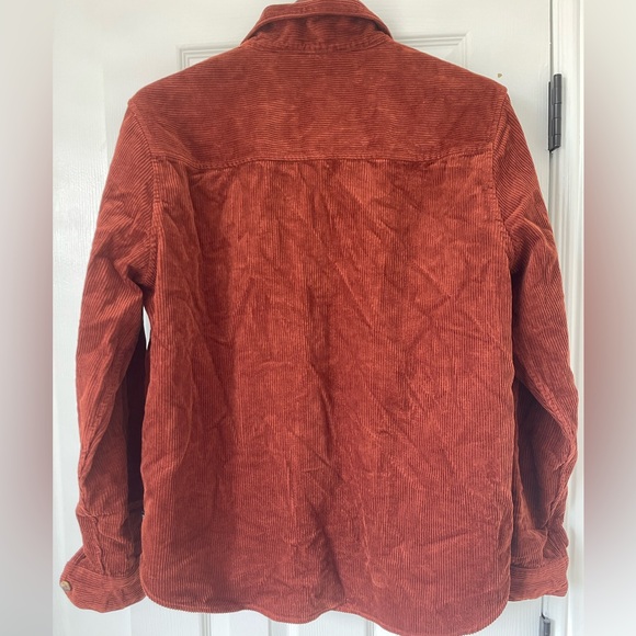 Gap Corduroy Suede Rust Orange 100% Cotton Button Down Size Large - Picture 4 of 5